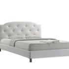 Baxton Studio Canterbury White Leather Contemporary Full-Size Bed