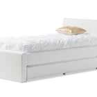 Baxton Studio Cosmo Modern and Contemporary White Faux Leather Twin Size Trundle Bed