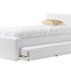 Baxton Studio Cosmo Modern and Contemporary White Faux Leather Twin Size Trundle Bed
