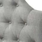 Baxton Studio Morris Modern and Contemporary Grey Fabric Upholstered Button-Tufted Scalloped Twin Size Headboard