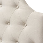 Baxton Studio Morris Modern and Contemporary Light Beige Fabric Upholstered Button-Tufted Scalloped Twin Size Headboard