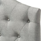 Baxton Studio Myra Modern and Contemporary Grey Fabric Upholstered Button-Tufted Scalloped Twin Size Headboard