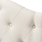 Baxton Studio Myra Modern and Contemporary Light Beige Fabric Upholstered Button-Tufted Scalloped Twin Size Headboard