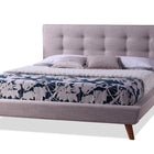 Baxton Studio Jonesy Scandinavian Style Mid-century Beige Fabric Upholstered Queen Size Platform Bed