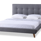 Baxton Studio Jonesy Scandinavian Style Mid-century Grey Fabric Upholstered Queen Size Platform Bed