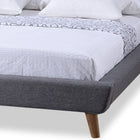 Baxton Studio Jonesy Scandinavian Style Mid-century Grey Fabric Upholstered Queen Size Platform Bed