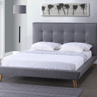 Baxton Studio Jonesy Scandinavian Style Mid-century Grey Fabric Upholstered Queen Size Platform Bed