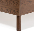 Baxton Studio Alinia Mid-century Retro Modern Light Beige Fabric Upholstered Walnut Wood Queen Size Platform Bed