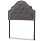 Baxton Studio Cora Modern and Contemporary Dark Grey Fabric Upholstered Twin Size Headboard