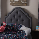 Baxton Studio Cora Modern and Contemporary Dark Grey Fabric Upholstered Twin Size Headboard 