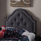 Baxton Studio Cora Modern and Contemporary Dark Grey Fabric Upholstered Twin Size Headboard