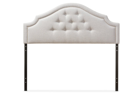 Baxton Studio Cora Modern and Contemporary Grayish Beige Fabric Upholstered Queen Size Headboard