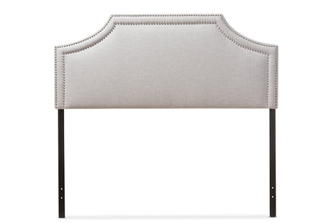 Baxton Studio Avignon Modern and Contemporary Grayish Beige Fabric Upholstered Queen Size Headboard