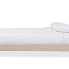 Baxton Studio Hannah Mid-Century Modern Beige Linen Queen Size Platform Bed