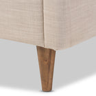 Baxton Studio Hannah Mid-Century Modern Beige Linen Queen Size Platform Bed