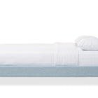 Baxton Studio Hannah Mid-Century Modern Sky Blue Fabric Queen Size Platform Bed
