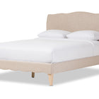 Baxton Studio Fannie French Classic Modern Style Beige Linen Fabric Queen Size Platform Bed