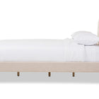 Baxton Studio Fannie French Classic Modern Style Beige Linen Fabric Full Size Platform Bed