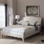 Baxton Studio Fannie French Classic Modern Style Beige Linen Fabric Full Size Platform Bed