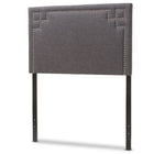Baxton Studio Geneva Modern and Contemporary Dark Grey Fabric Upholstered Twin Size Headboard
