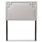 Baxton Studio Geneva Modern and Contemporary Grayish Beige Fabric Upholstered Twin Size Headboard