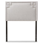 Baxton Studio Geneva Modern and Contemporary Grayish Beige Fabric Upholstered Twin Size Headboard