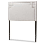 Baxton Studio Geneva Modern and Contemporary Grayish Beige Fabric Upholstered Twin Size Headboard