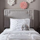 Baxton Studio Geneva Modern and Contemporary Grayish Beige Fabric Upholstered Twin Size Headboard