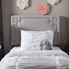 Baxton Studio Geneva Modern and Contemporary Grayish Beige Fabric Upholstered Twin Size Headboard 