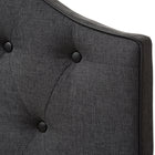 Baxton Studio Windsor Modern and Contemporary Dark Grey Fabric Upholstered Scalloped Buttoned Queen Size Headboard