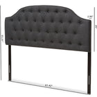 Baxton Studio Windsor Modern and Contemporary Dark Grey Fabric Upholstered Scalloped Buttoned Queen Size Headboard