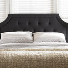 Baxton Studio Mars Modern and Contemporary Dark Grey Fabric Queen Size Headboard