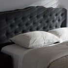 Baxton Studio Lucy Modern and Contemporary Dark Grey Fabric Queen Size Headboard