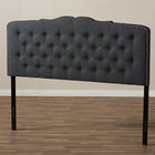 Baxton Studio Lucy Modern and Contemporary Dark Grey Fabric Queen Size Headboard