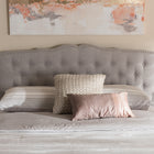 Baxton Studio Lucy Modern and Contemporary Greyish Beige Fabric King Size Headboard