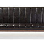Baxton Studio Nikko Mid-century Modern Scandinavian Style Dark Brown Faux Leather Wooden 3-Seater Sofa