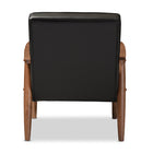 Baxton Studio Sorrento Mid-century Retro Modern Black Faux Leather Upholstered Wooden Lounge Chair