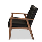 Baxton Studio Sorrento Mid-century Retro Modern Black Faux Leather Upholstered Wooden 2-seater Loveseat