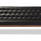 Baxton Studio Sorrento Mid-century Retro Modern Black Faux Leather Upholstered Wooden 3-seater Sofa