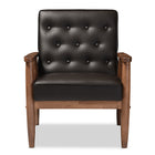 Baxton Studio Sorrento Mid-century Retro Modern Brown Faux Leather Upholstered Wooden Lounge Chair