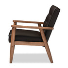 Baxton Studio Sorrento Mid-century Retro Modern Brown Faux Leather Upholstered Wooden Lounge Chair