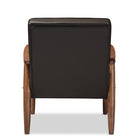 Baxton Studio Sorrento Mid-century Retro Modern Brown Faux Leather Upholstered Wooden Lounge Chair