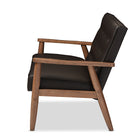 Baxton Studio Sorrento Mid-century Retro Modern Brown Faux Leather Upholstered Wooden 2-seater Loveseat