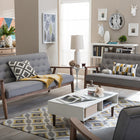 Baxton Studio Sorrento Mid-century Retro Modern Grey Fabric Upholstered Wooden 3 Piece Living room Set
