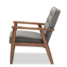Baxton Studio Sorrento Mid-century Retro Modern Grey Fabric Upholstered Wooden Lounge Chair