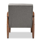 Baxton Studio Sorrento Mid-century Retro Modern Grey Fabric Upholstered Wooden Lounge Chair