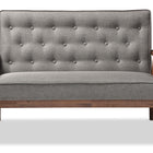 Baxton Studio Sorrento Mid-century Retro Modern Grey Fabric Upholstered Wooden 2-seater Loveseat