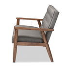 Baxton Studio Sorrento Mid-century Retro Modern Grey Fabric Upholstered Wooden 2-seater Loveseat
