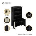 Manhattan Comfort Sheridan Mid-Century Modern 31" Bookcase Cabinet in Black (7-Shelf)