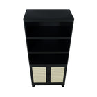 Manhattan Comfort Sheridan Mid-Century Modern 31" Bookcase Cabinet in Black (7-Shelf)